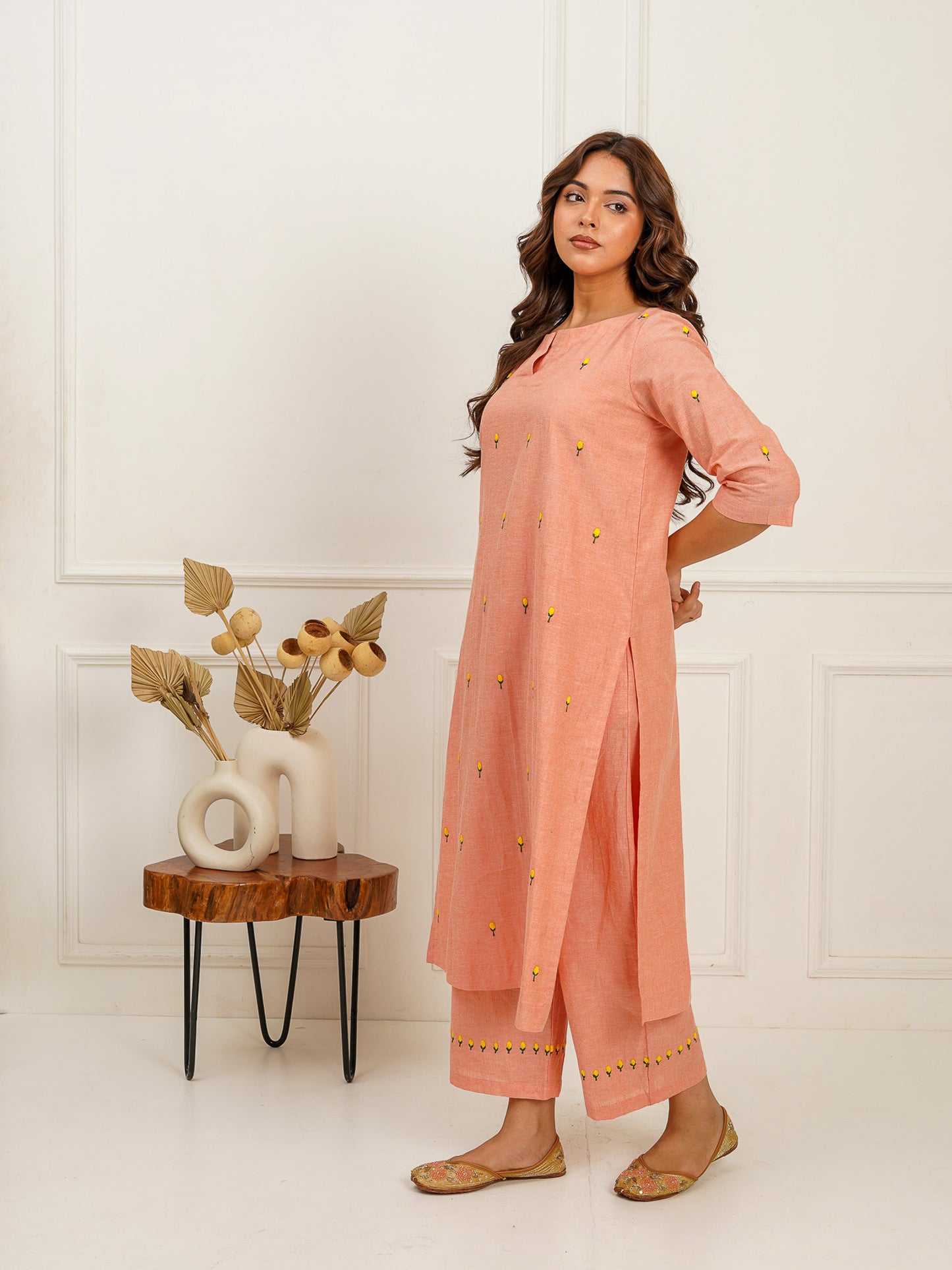 Tulip Embroidered Long Kurta