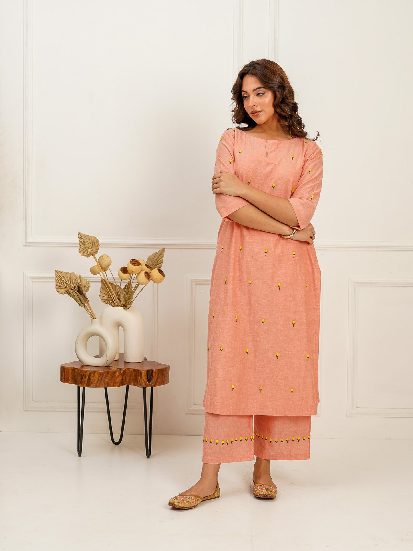 Tulip Embroidered Long Kurta