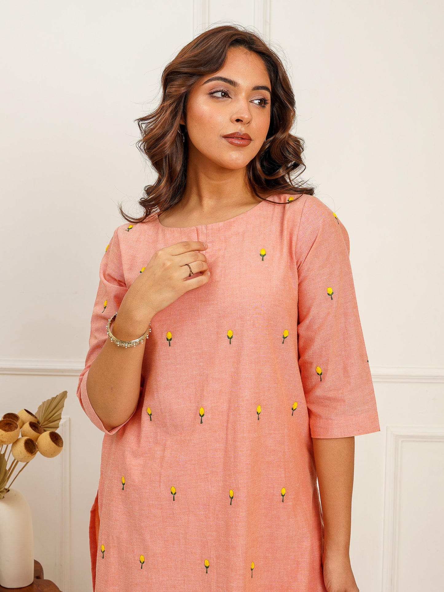 Tulip Embroidered Long Kurta