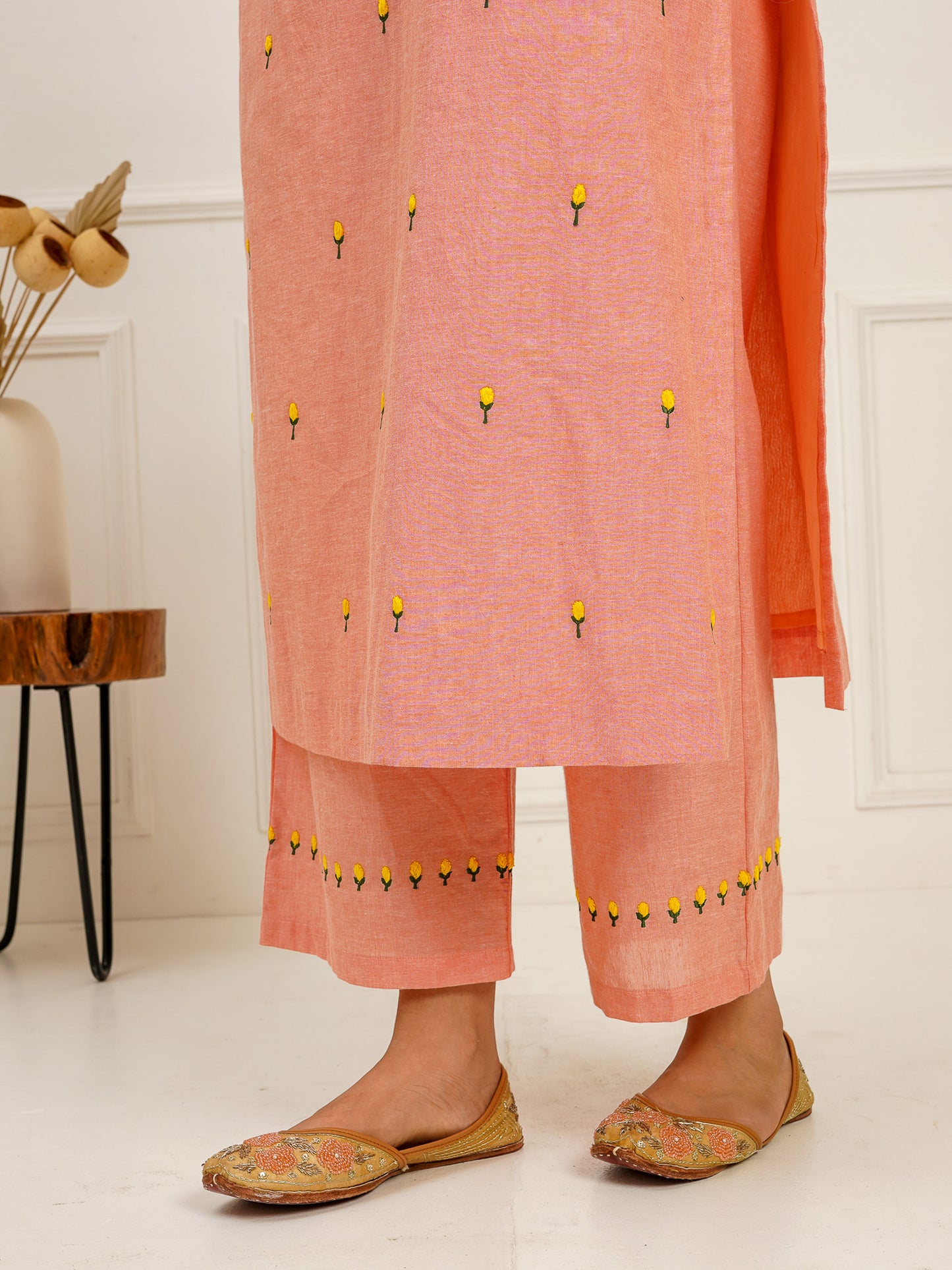 Tulip Embroidered Long Kurta