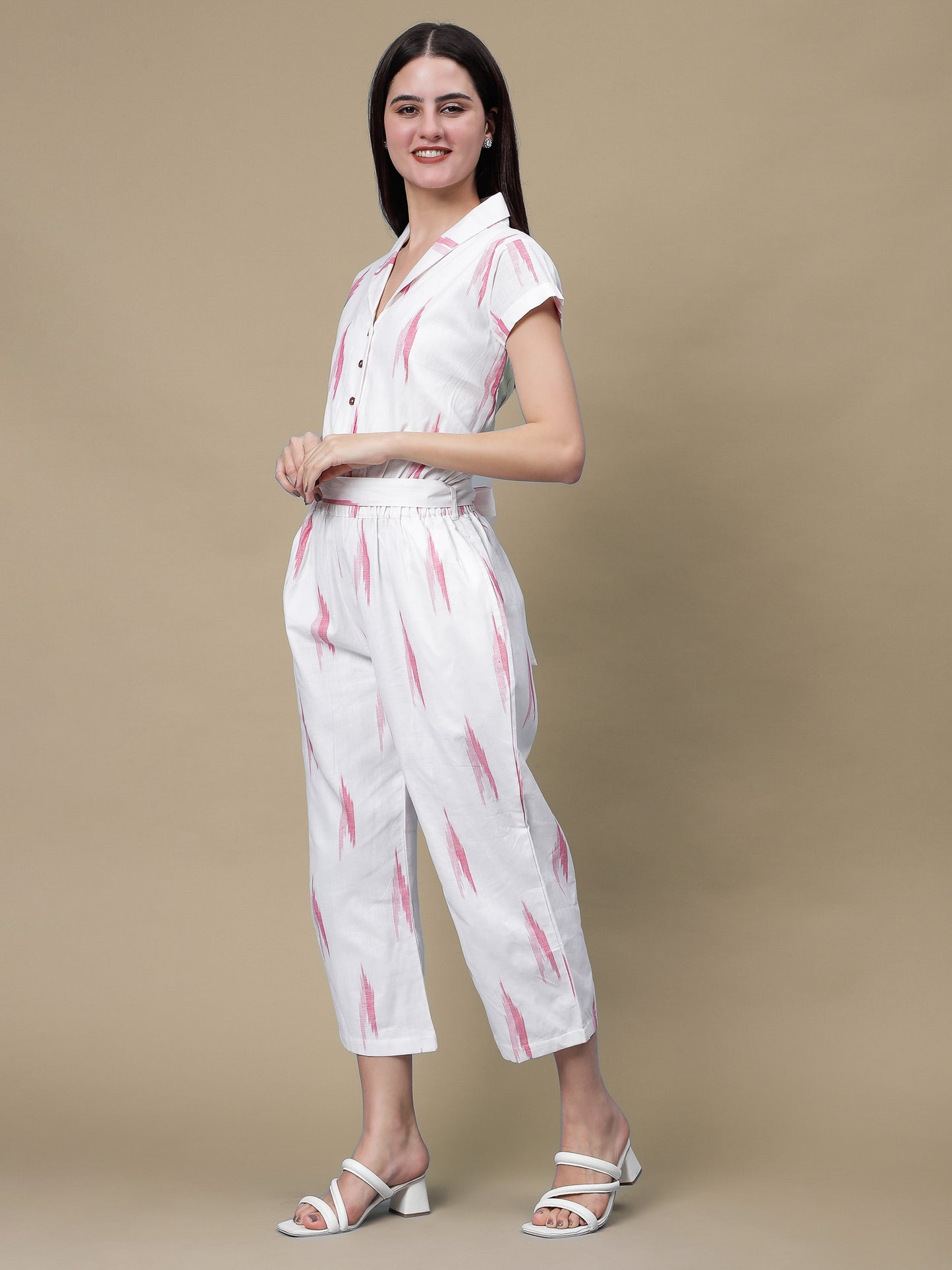 White Ikat Jumpsuit