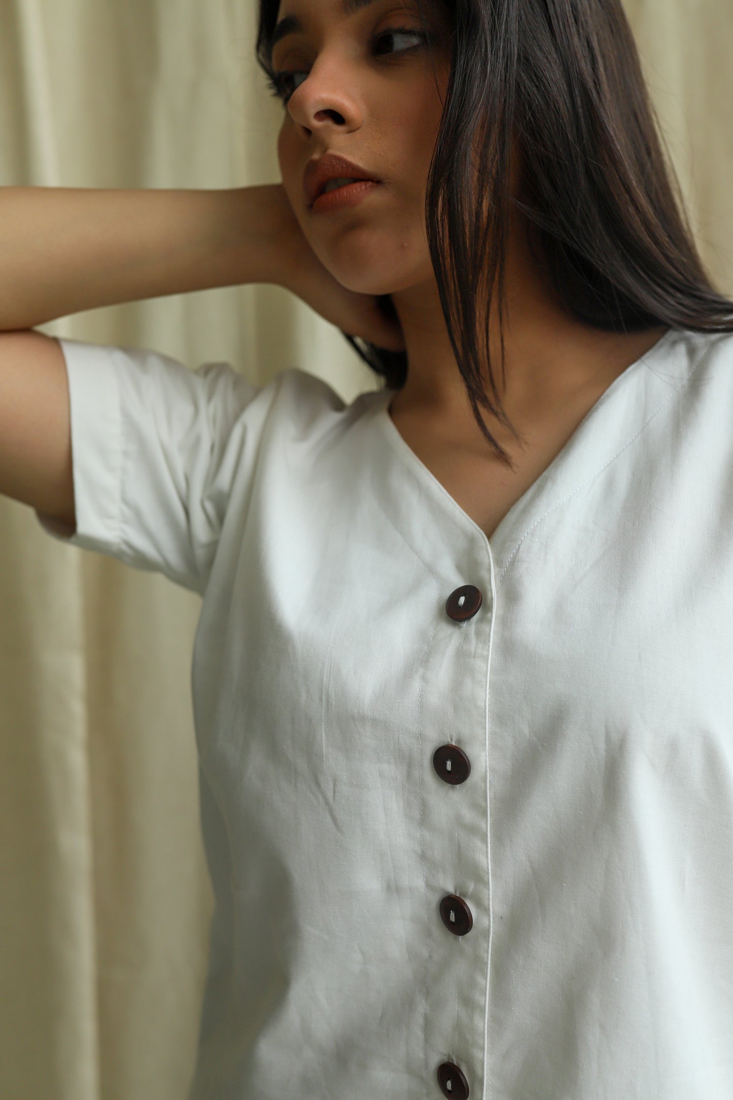 White Solid Box Fit Top