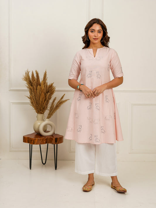 A-Line Embroidered Kurti