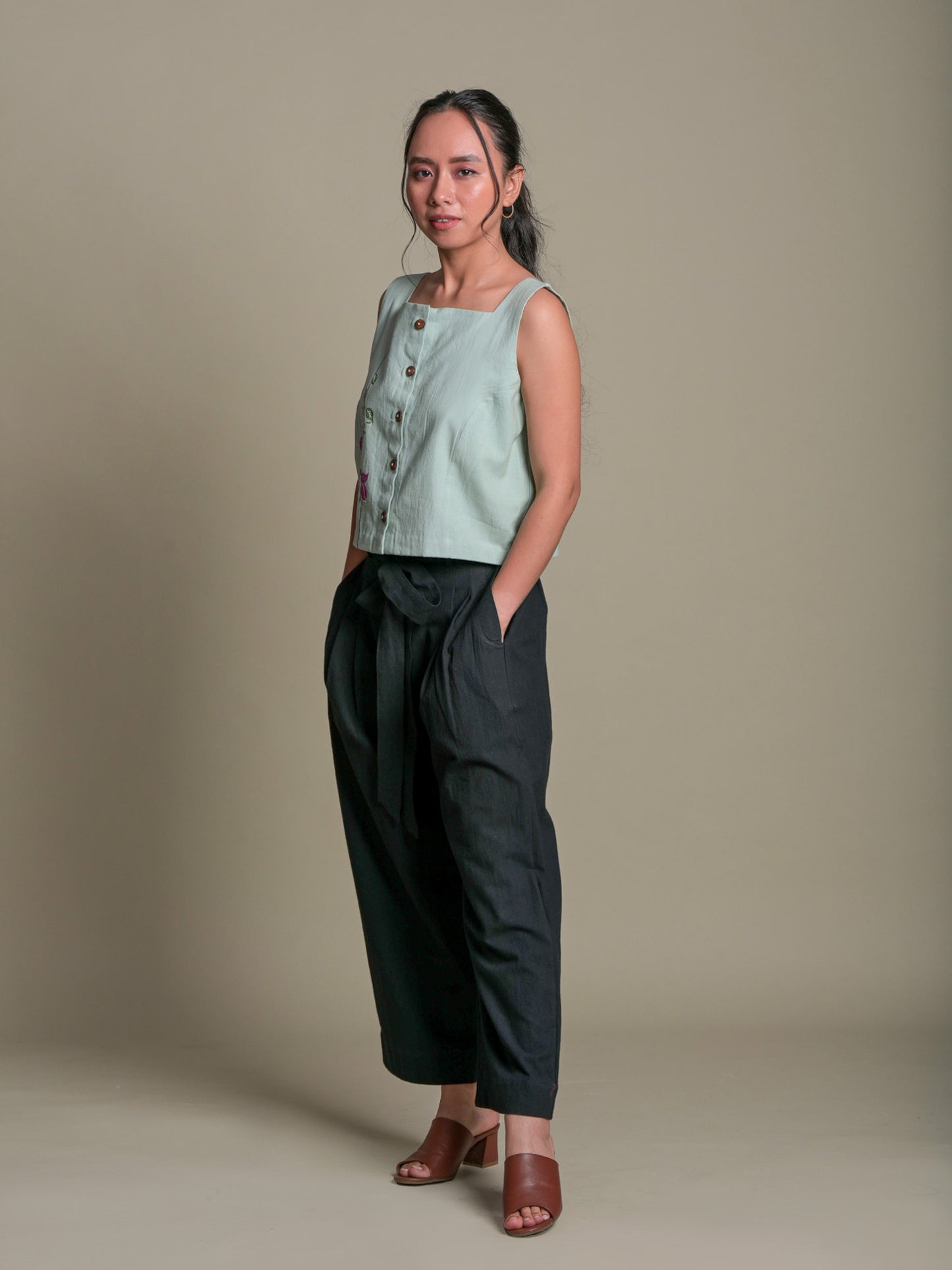 Solid Black Culotte Trousers