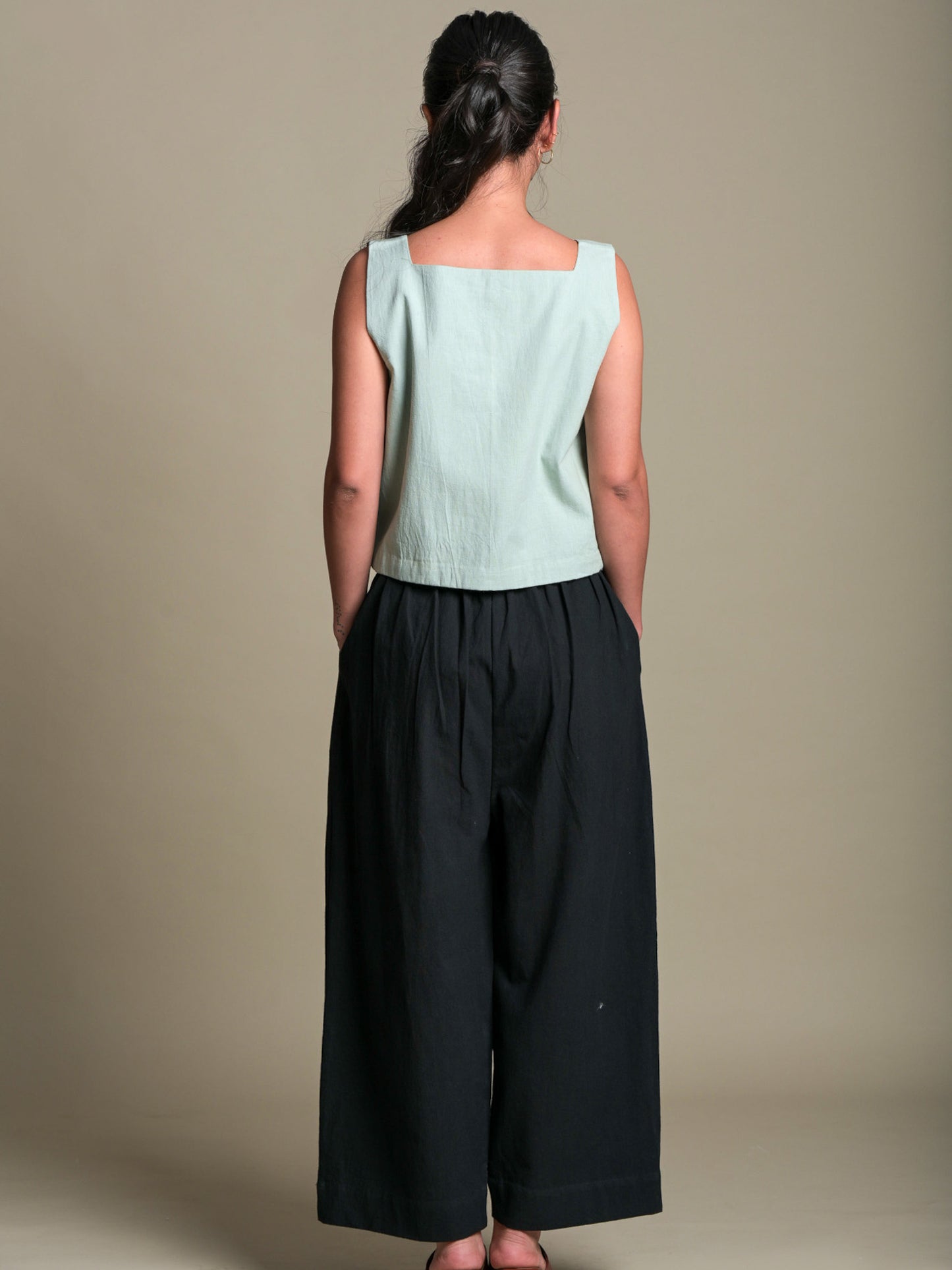 Solid Black Culotte Trousers