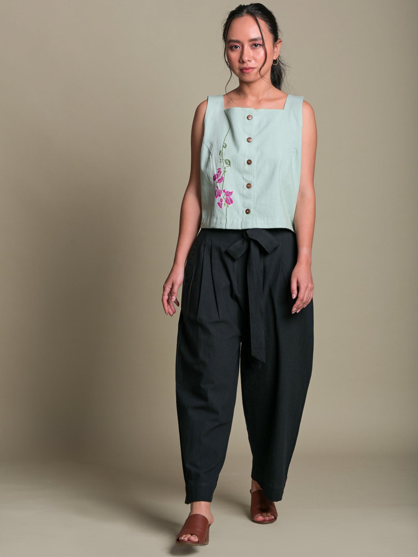 Solid Black Culotte Trousers