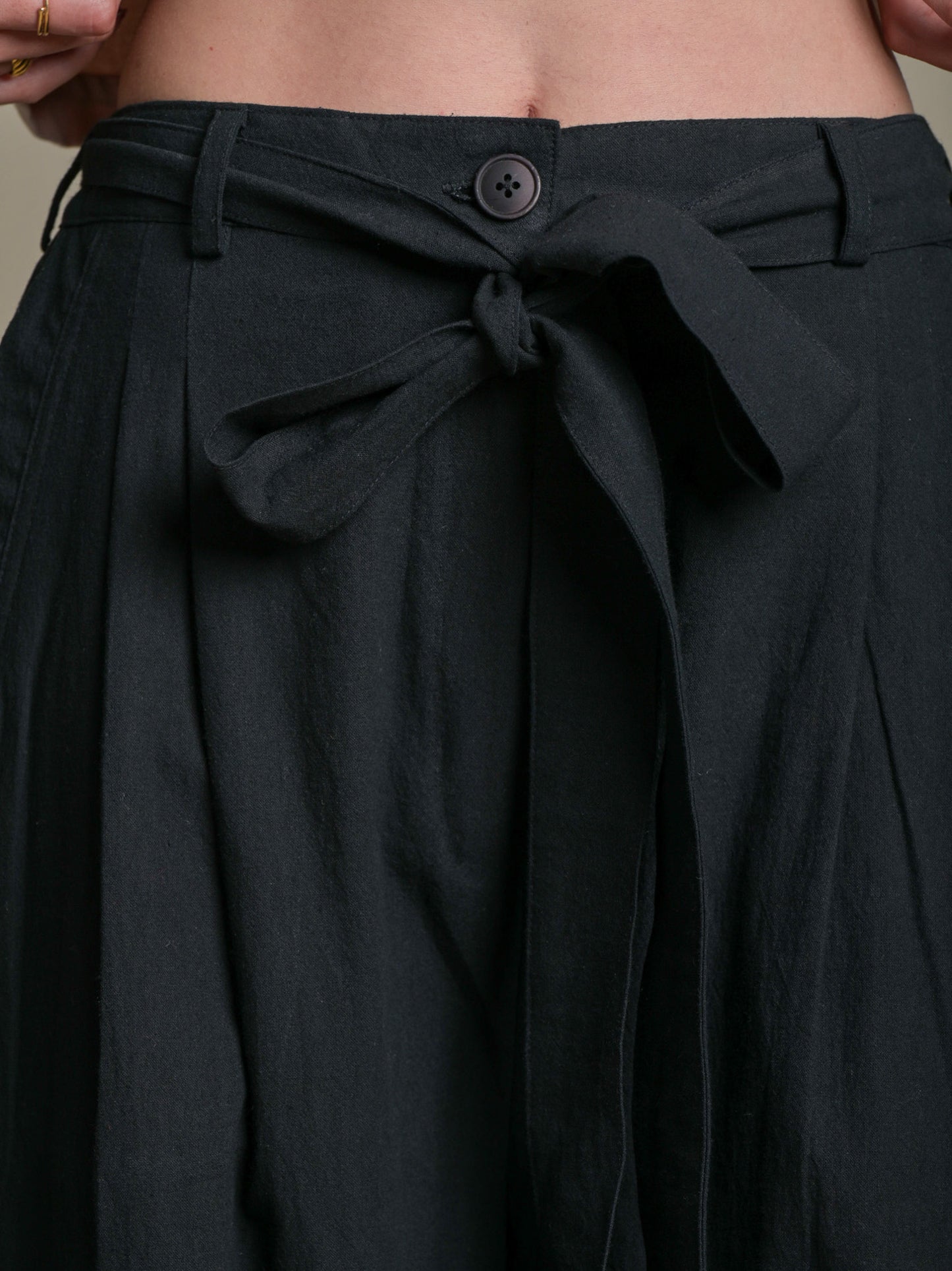 Solid Black Culotte Trousers