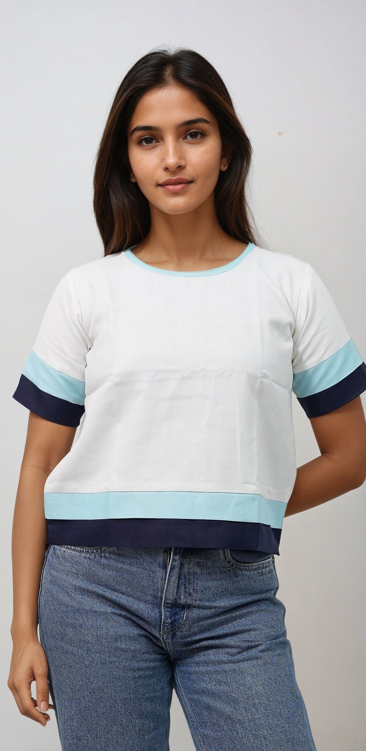 Layered T-Shirt White/Blue