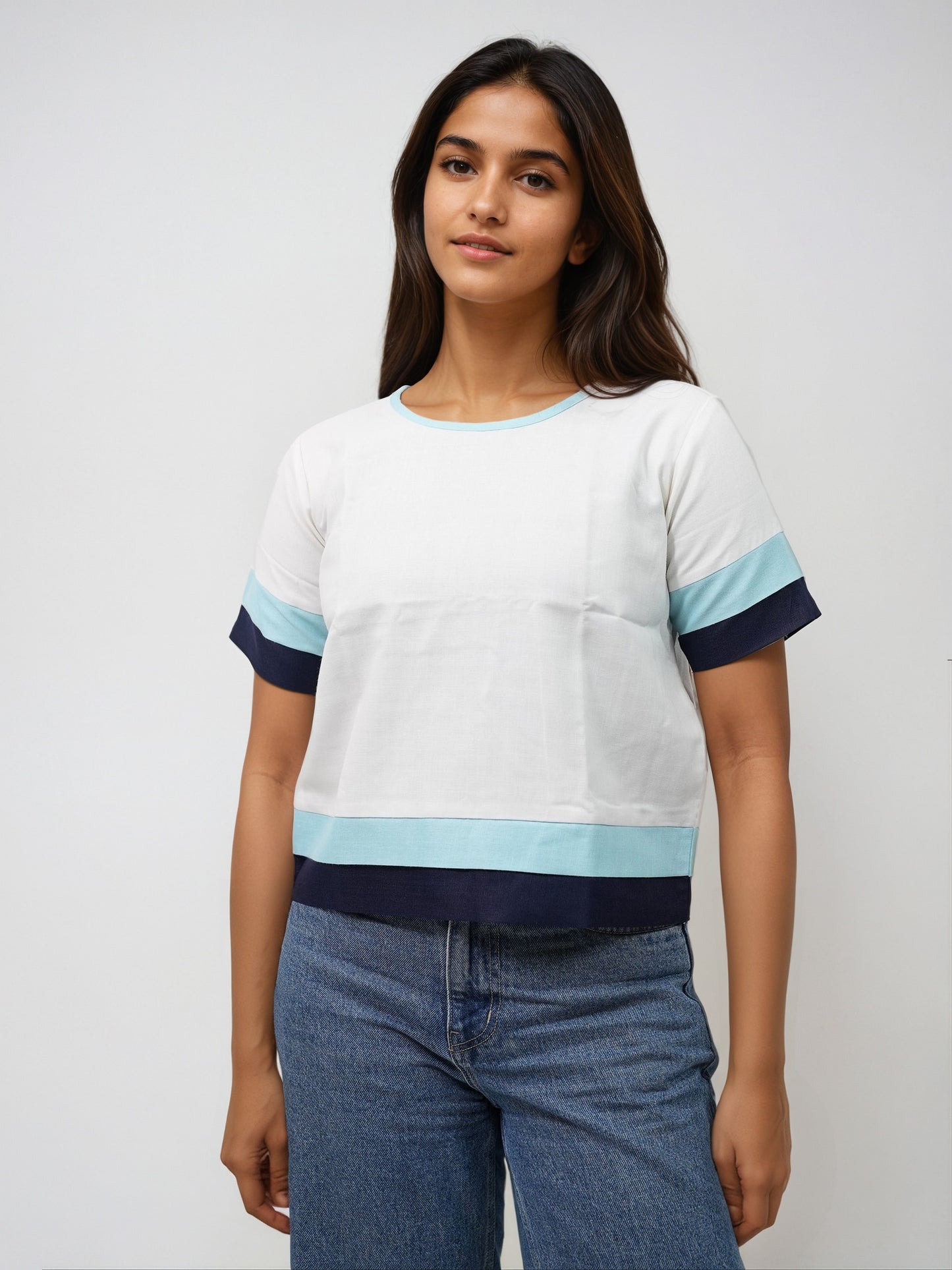 Layered T-Shirt White/Blue